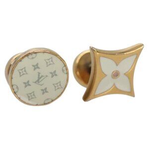 LOUIS VUITTON Buton De Manchette Cuffs metal Gold MP2354 LV Auth 132986